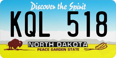 ND license plate KQL518