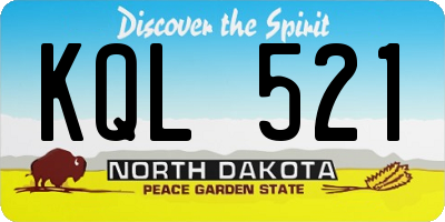 ND license plate KQL521