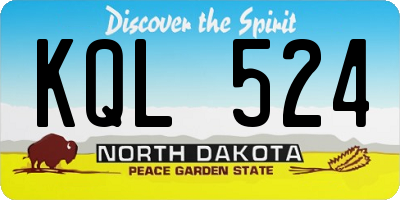 ND license plate KQL524