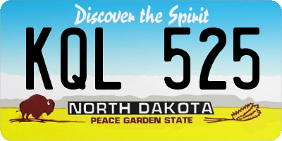 ND license plate KQL525