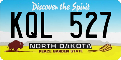 ND license plate KQL527