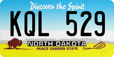 ND license plate KQL529