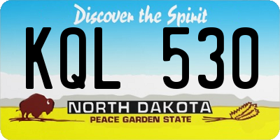 ND license plate KQL530