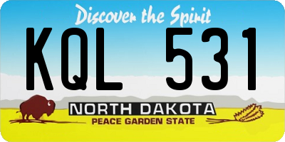 ND license plate KQL531
