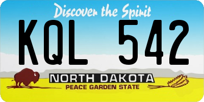 ND license plate KQL542