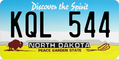 ND license plate KQL544