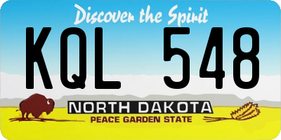 ND license plate KQL548