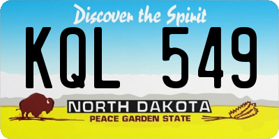 ND license plate KQL549