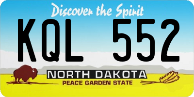 ND license plate KQL552