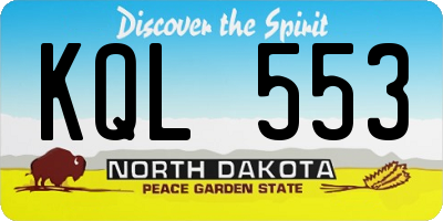 ND license plate KQL553