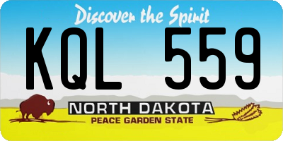 ND license plate KQL559