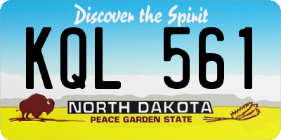 ND license plate KQL561