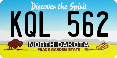ND license plate KQL562