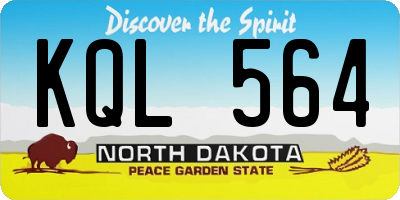 ND license plate KQL564
