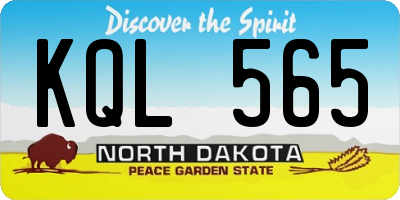 ND license plate KQL565
