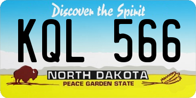 ND license plate KQL566