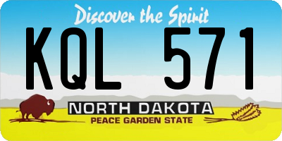 ND license plate KQL571