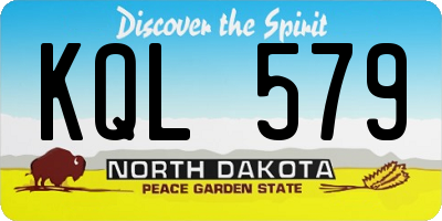 ND license plate KQL579