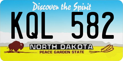 ND license plate KQL582