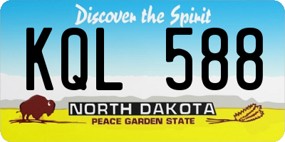 ND license plate KQL588