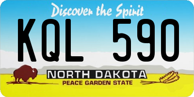 ND license plate KQL590