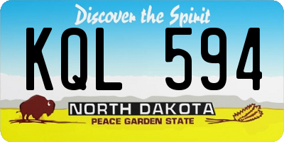 ND license plate KQL594
