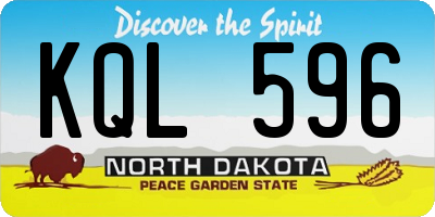 ND license plate KQL596