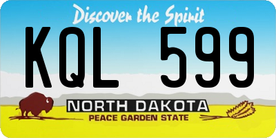 ND license plate KQL599