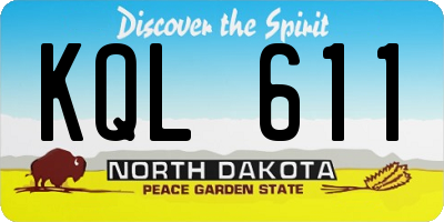 ND license plate KQL611