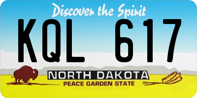 ND license plate KQL617