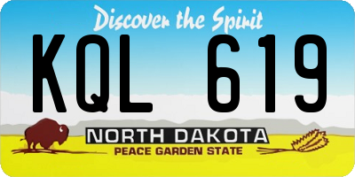 ND license plate KQL619