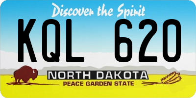 ND license plate KQL620