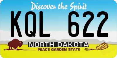 ND license plate KQL622