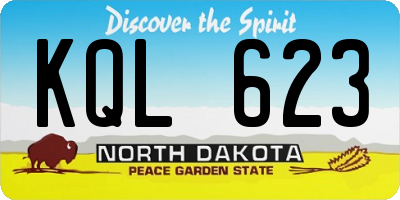 ND license plate KQL623