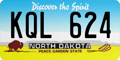 ND license plate KQL624