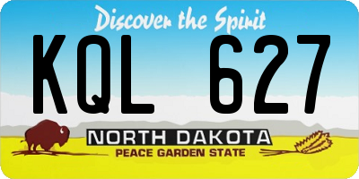 ND license plate KQL627