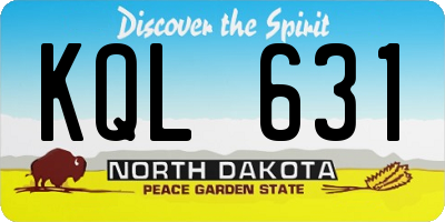 ND license plate KQL631