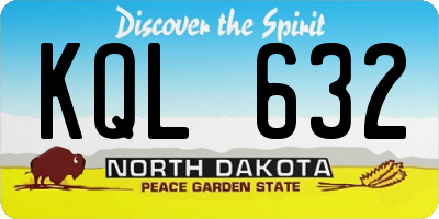 ND license plate KQL632