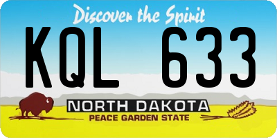 ND license plate KQL633