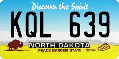 ND license plate KQL639