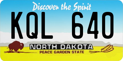 ND license plate KQL640