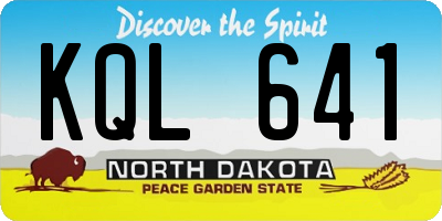 ND license plate KQL641