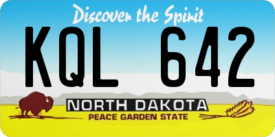 ND license plate KQL642