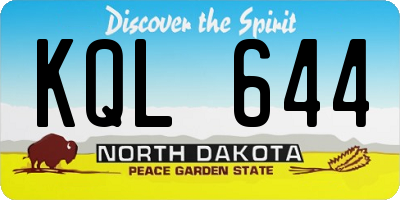 ND license plate KQL644