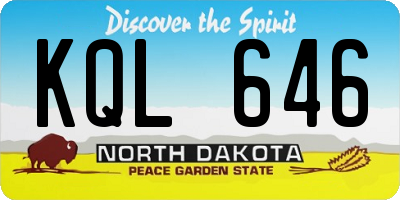 ND license plate KQL646