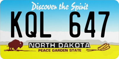 ND license plate KQL647