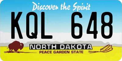 ND license plate KQL648