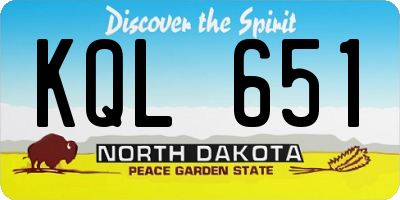 ND license plate KQL651