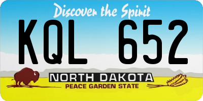 ND license plate KQL652