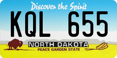 ND license plate KQL655